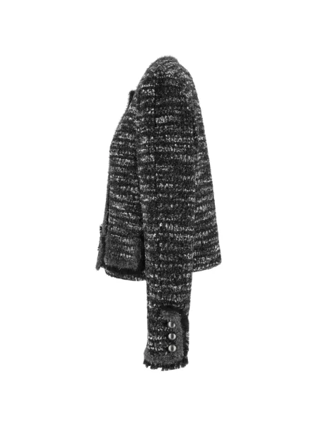 Яке Emporio Armani с ресни от туид черно
