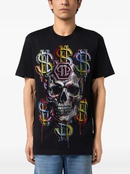 Tricou Philipp Plein cu imagine negru