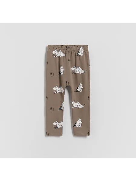 Reserved Moomin pamutban gazdag leggings sötétbarna