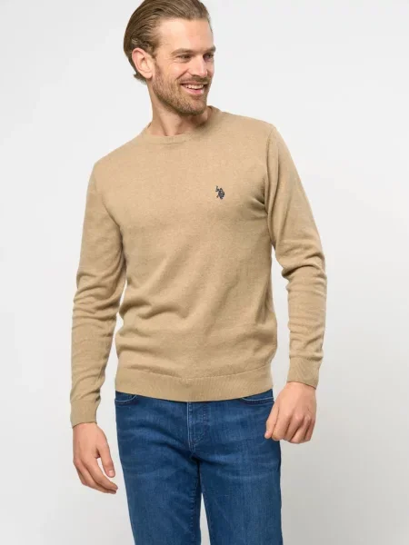 U.S. POLO ASSN. Pulóver UMAdair melír bézs