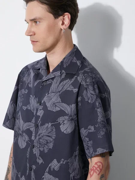 Сорочка Neil Barrett Boxy Bold Flowers Print Short Sleeve Shirt regular сірий