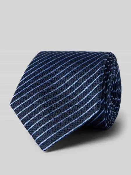 Krawat z jedwabiu ze wzorem na całej powierzchni 8 cm Joop! Collection granatowy