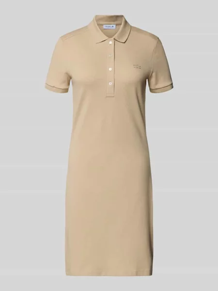 Sukienka mini Lacoste ze stretchu beżowa