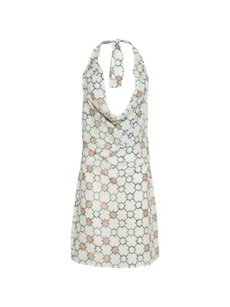 Rochie mini Amir Slama cu imagine cu imprimeu geometric alb