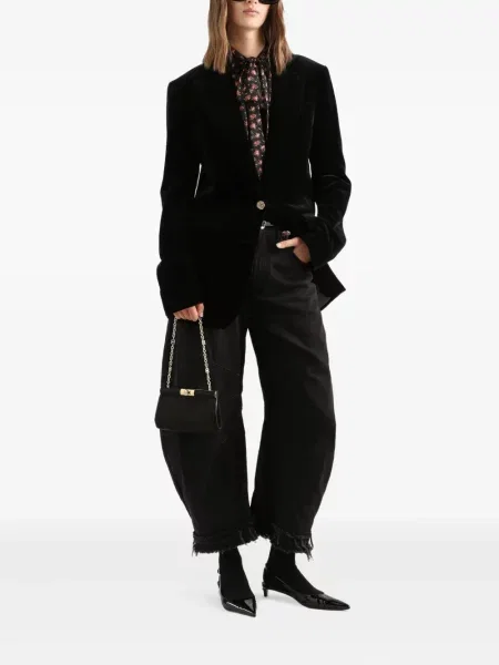 Geacă Dolce & Gabbana de catifea negru