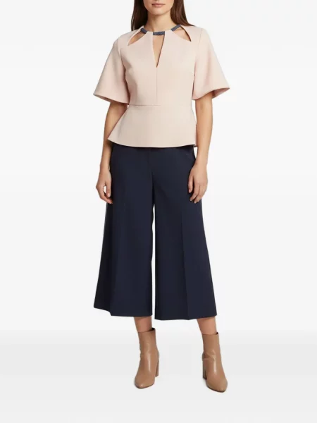 Pantaloni Roksanda din crep roz