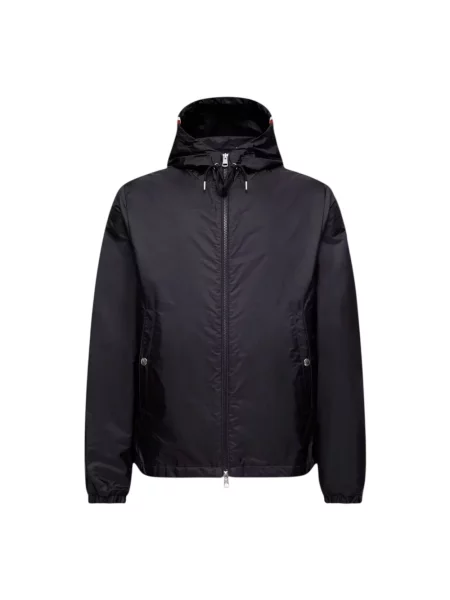 Wiatrówka Moncler z kapturem niebieska