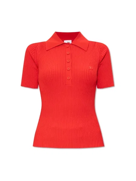 Dzianinowy top Courreges czerwony