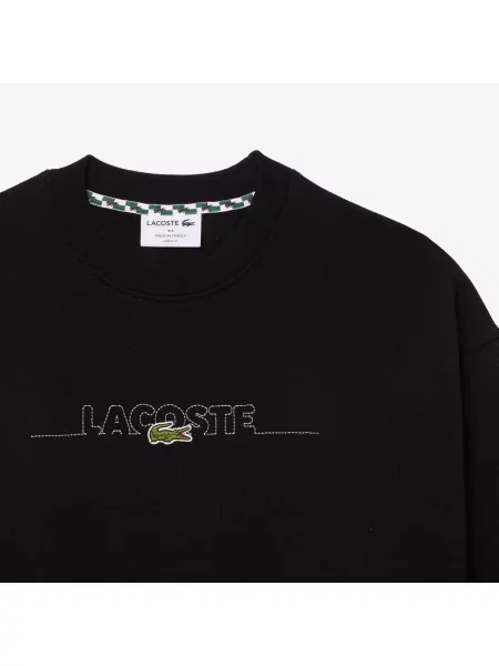Lacoste Luźna Bluza Z Kapturem Francuskiej Produkcji czarna
