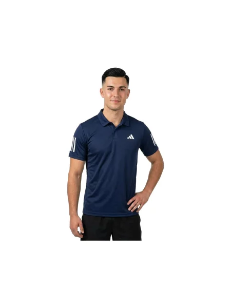 Tricou polo Adidas cu dungi albastru