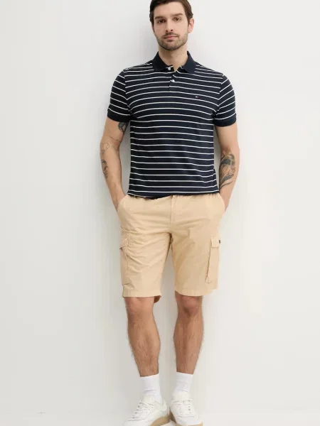 Polo majica Tommy Hilfiger za muškarce tamno bez uzorka plava
