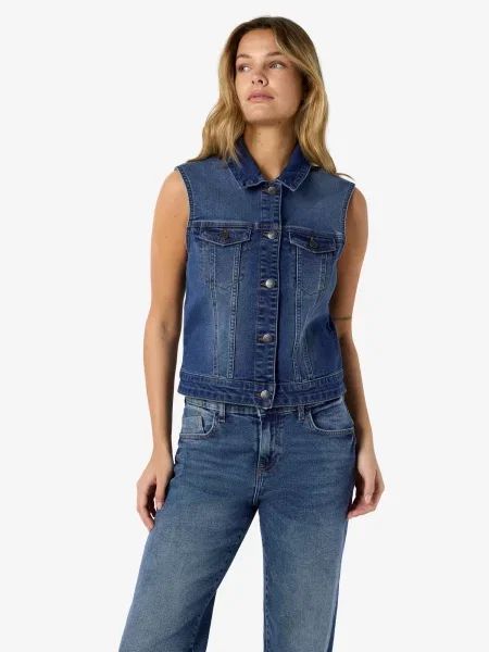 Noisy may Vestă NMDEBRA denim albastru