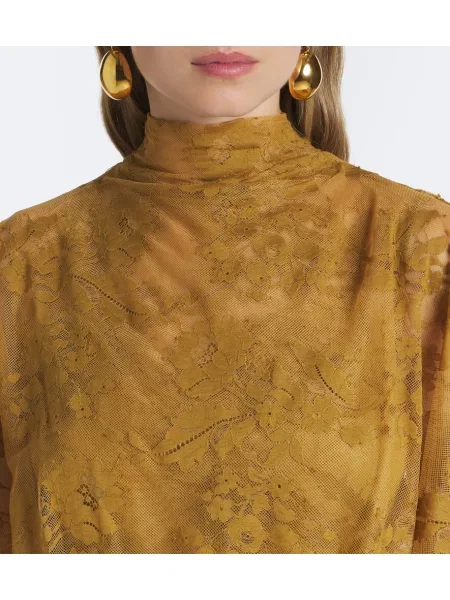 Rochie Zimmermann din dantelă drapată galben
