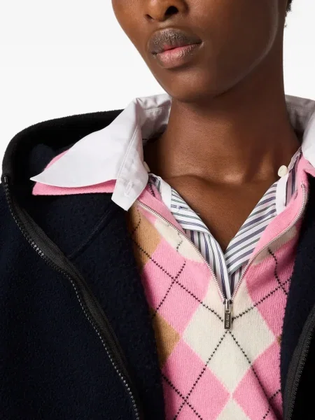Fleece hoodie Miu Miu μπλε