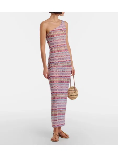 Rochie maxi Missoni cu un umăr gol de costum