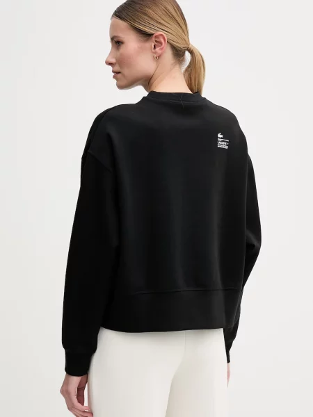 Lacoste bluza oversize z bawełną czarna