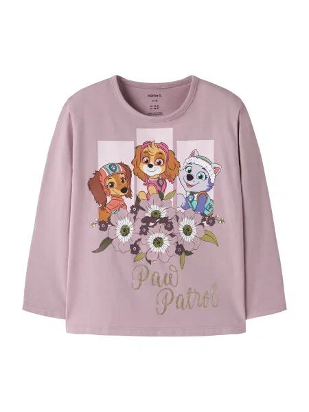 NAME IT Tricou Paw Patrol ombră / maro închis / mauve roz