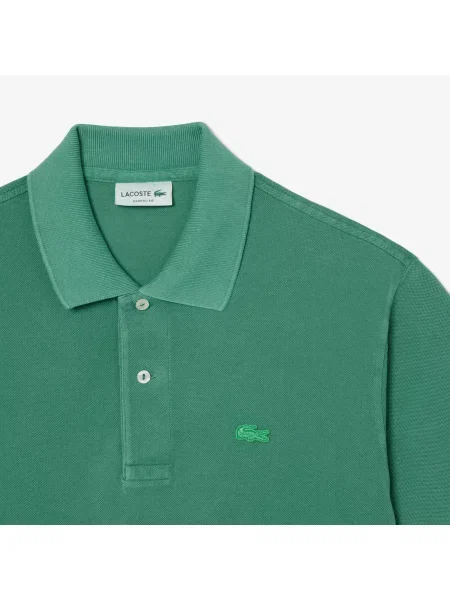 Lacoste Koszulka Polo Classic Fit Z Efektem Sprania zielony
