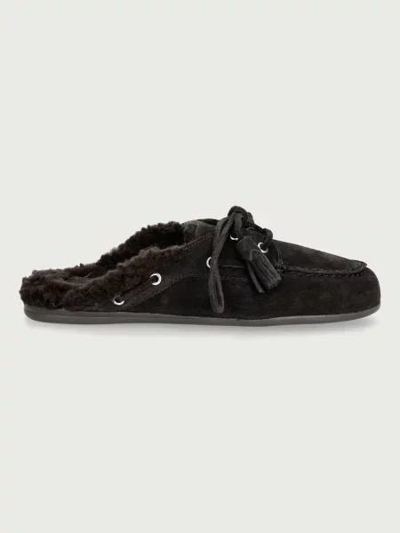 Posa női velúr papucs Boat Loafer Mule barna