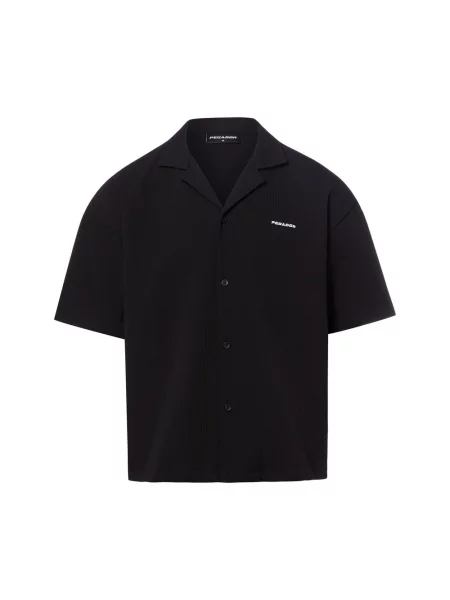 PEGADOR koszula casual plisa Troy Mężczyźni Comfort Fit M czarny
