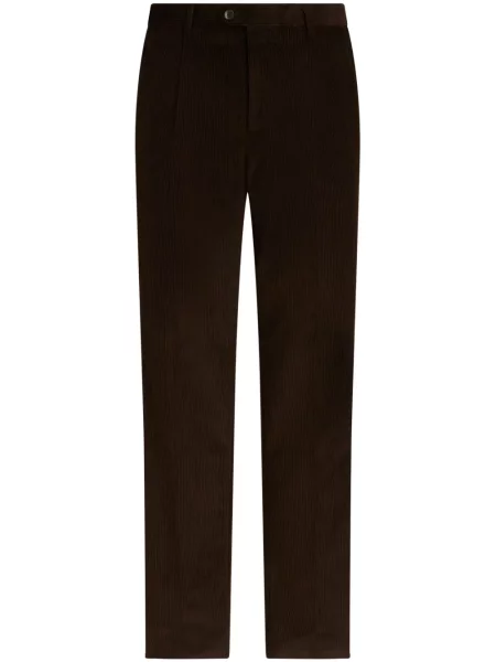 Manšestrové pruhované kalhoty Etro hnědé