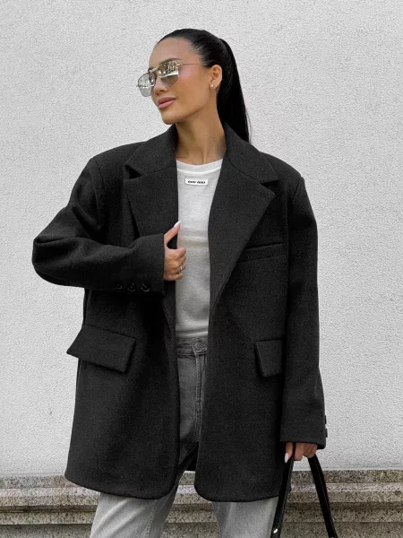 Пальто Jadone Fashion Palto_Elva_grafit графіт вовна/поліестер