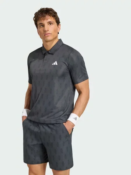 Поло adidas комбінований верх сірий
