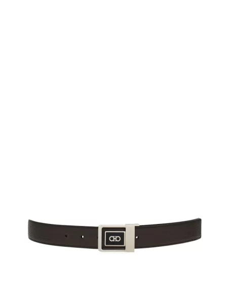 Curea Ferragamo cu imprimeu geometric maro