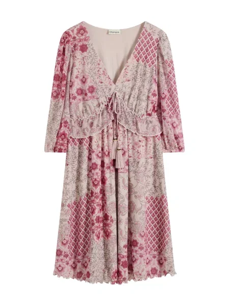 Bonprix Rochie ciocolatiu magenta / pudră roz