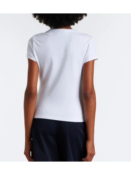 Tricou Veronica Beard din jerseu alb