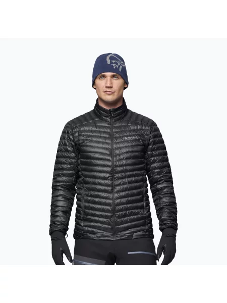 Geacă cu puf pentru bărbați NORRONA Trollveggen Super Light caviar black negru