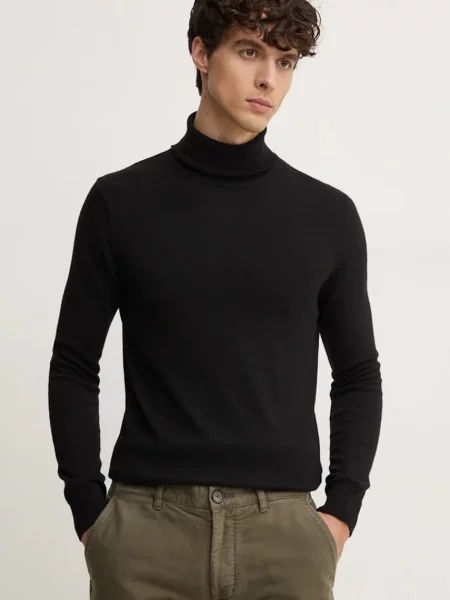 Pulover s primesjo volne Sisley črna