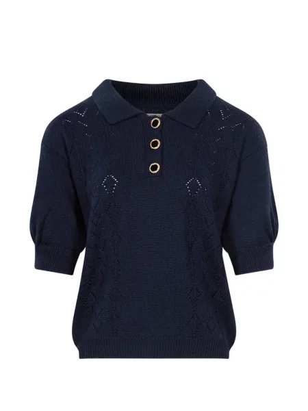 Top Alessandra Rich tricotate albastru