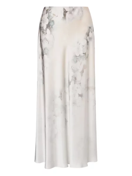 Fusta maxi Alberta Ferretti din satin alb