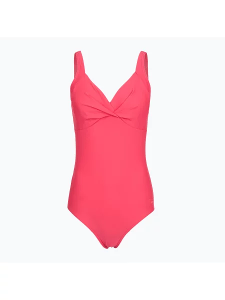 Jednodílné plavky Speedo Shaping Cross Knot raspberry fill/vermilion/punch červené