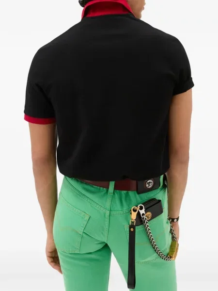 Μικρός polo Versace με αυτόγραφο μαύρο