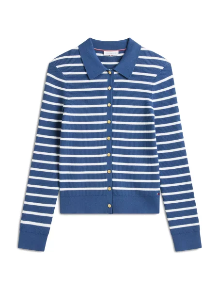 TOMMY HILFIGER Geacă tricotată albastru alb