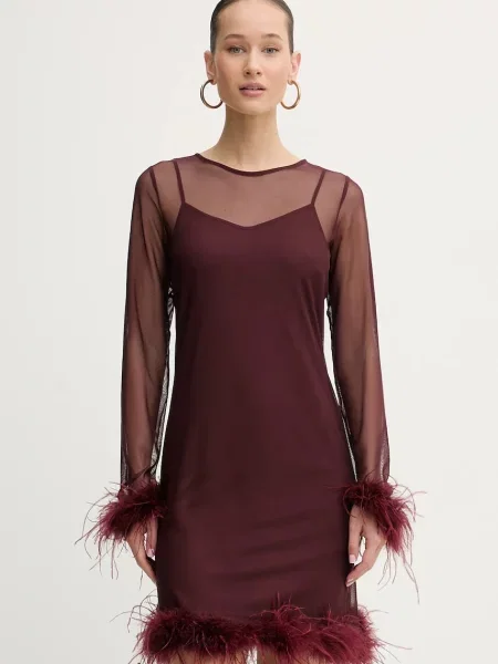 Never Fully Dressed rochie mini drept bordo
