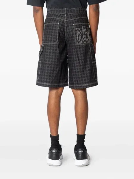Pantaloni scurți Amiri cu imprimeu geometric negru
