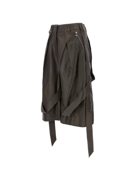 Pantaloni scurți The Attico din piele maro