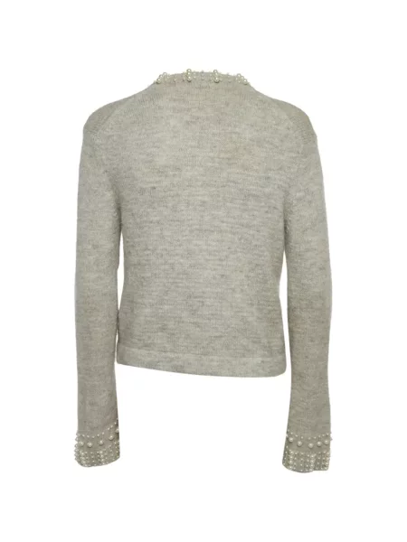 Cardigan Maje cu perle gri