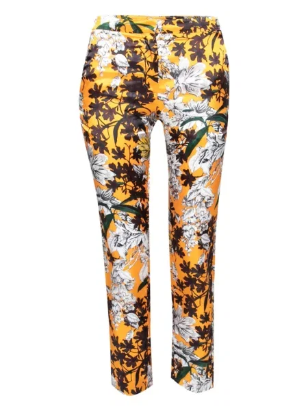 Pantaloni Msgm cu model floral cu imagine portocaliu