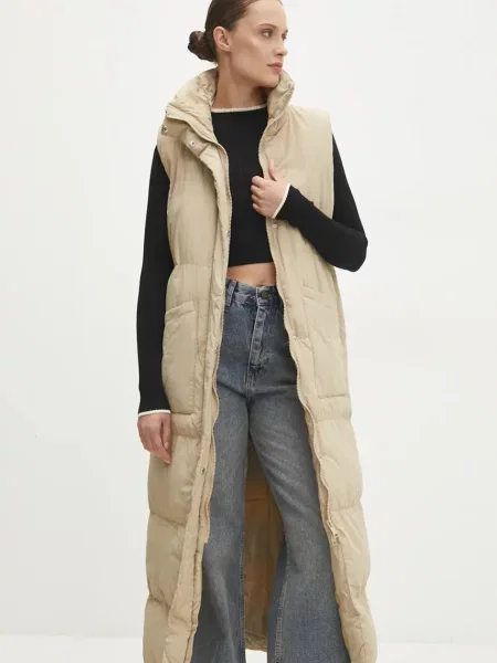 Answear Lab bezrękawnik zimowy beżowy