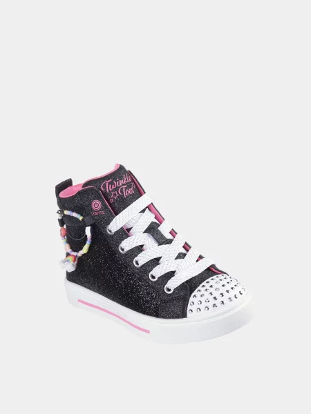 Дитячі Кеди високі Skechers Twinkle Toes: Twinkle Sparks Charm Bestie текстиль/штучна шкіра чорний