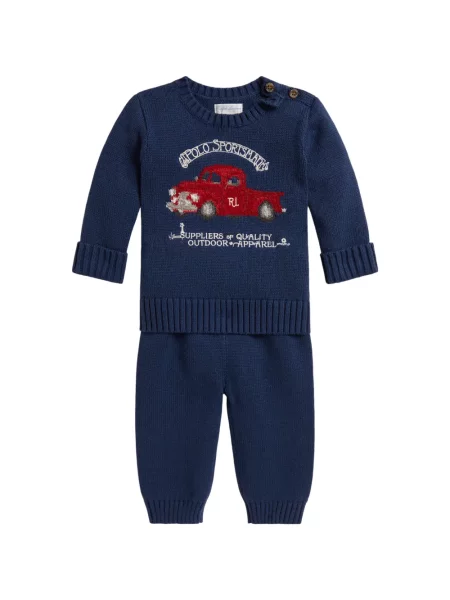 Spodnie dziecięce Polo Ralph Lauren niebieskie