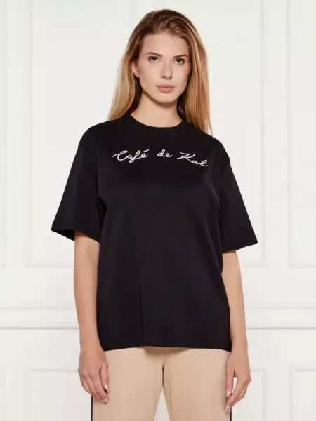 Karl Lagerfeld Tricou Karl Lagerfeld x Jorge Parra | Oversize fit negru