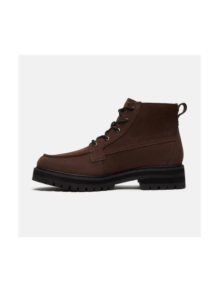 Šnurovacie čipkované členkové topánky Timberland hnedá