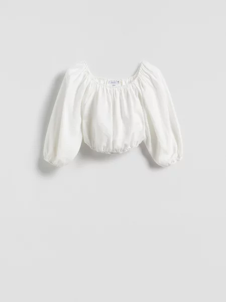 Reserved Лляна блуза білий