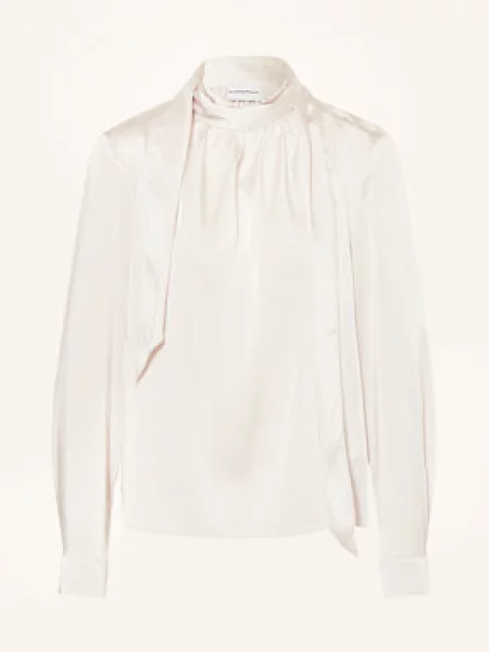Claudie Pierlot Bluzka Z Satyny Ze Zdejmowaną Wstążką weiss