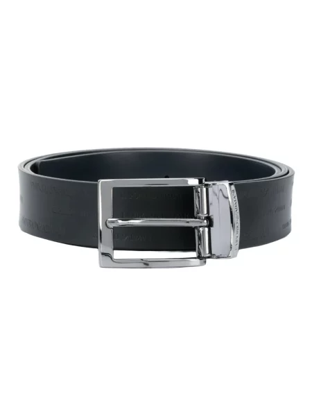 Emporio Armani pasek skórzany dwustronny czarny
